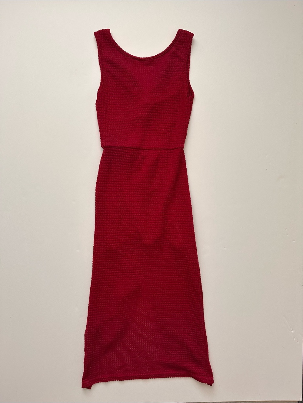 SHEIN Burgundy Sleeveless Maxi Knit Dress